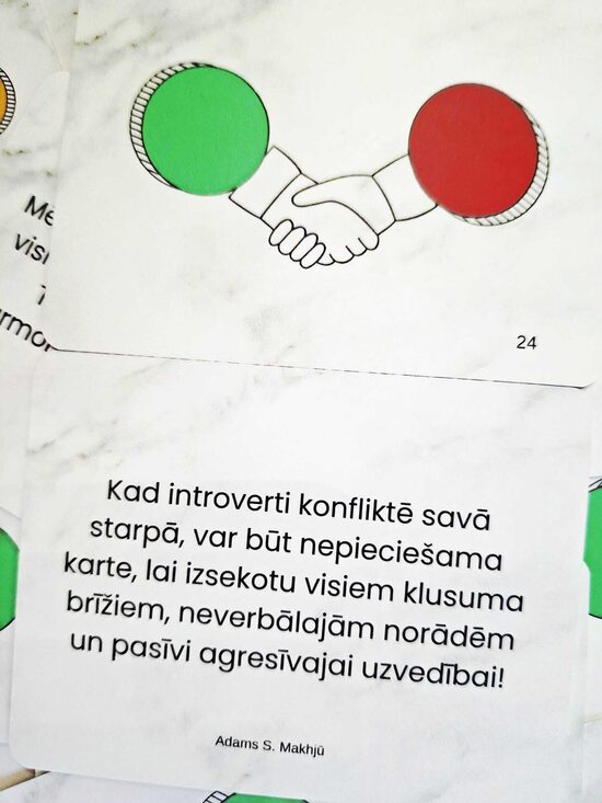 "Punkti un savienojumi", dialoga kartītes